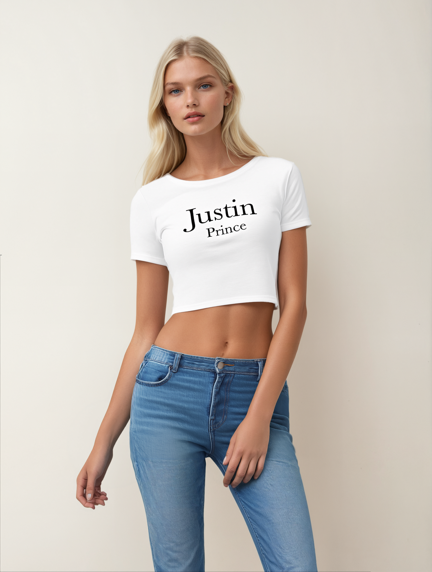 Classic Justin White Crop Top